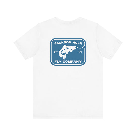 JHFLYCO Rectangle Badge Tee - Hackle Blue Logo