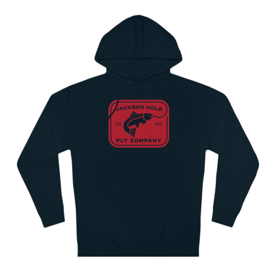 JHFLYCO Rectangle Badge Hoodie – Red Logo