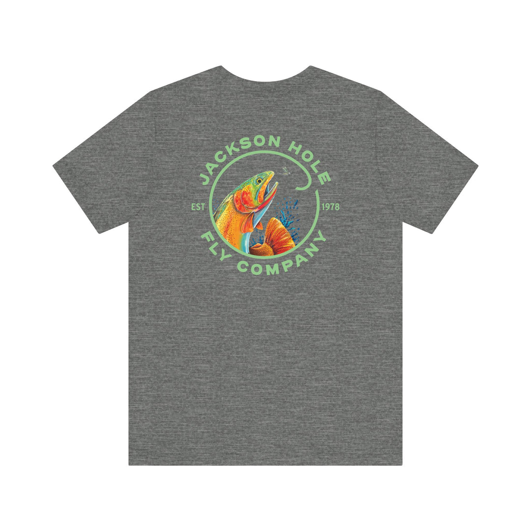 JHFLYCO Cutthroat Trout Badge Tee - Bright Midge Logo