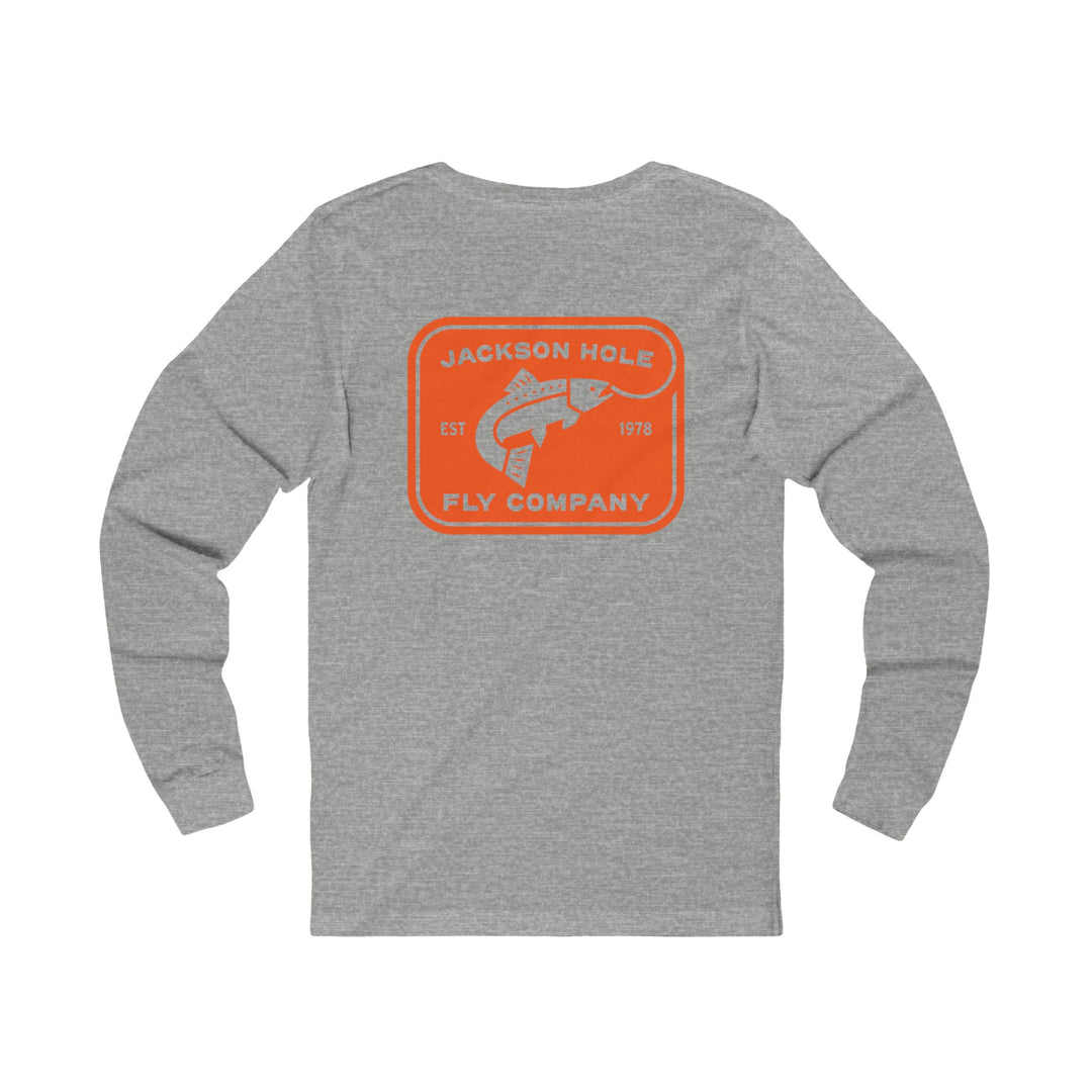 JHFLYCO Rectangle Badge Long Sleeve Tee - Blaze Orange Logo