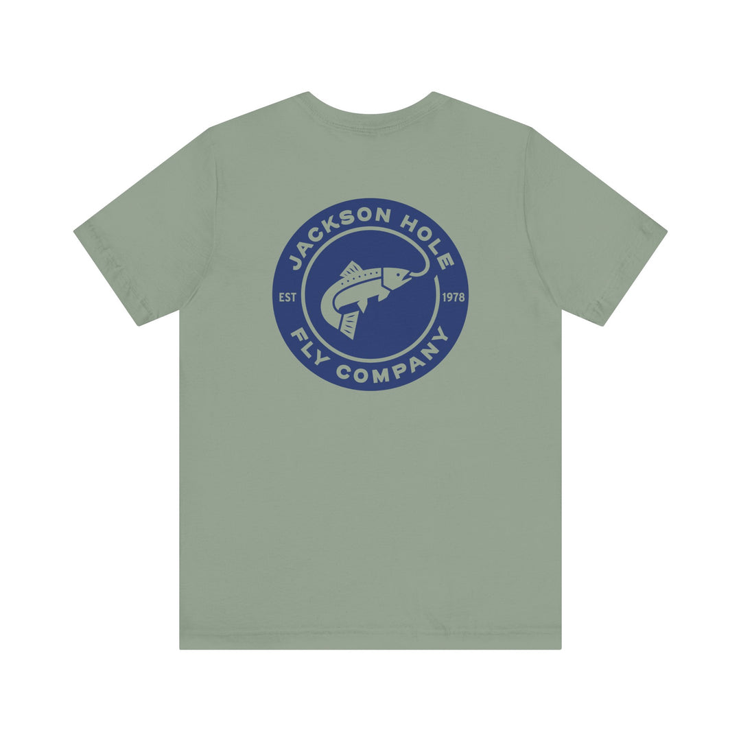 JHFLYCO Circle Badge Tee - Peacock Blue Logo