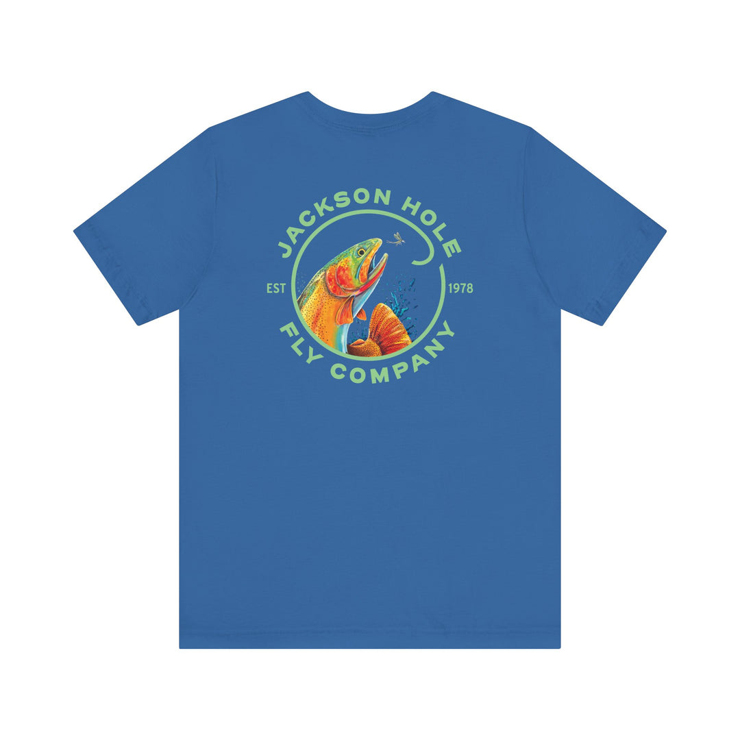 JHFLYCO Cutthroat Trout Badge Tee - Bright Midge Logo