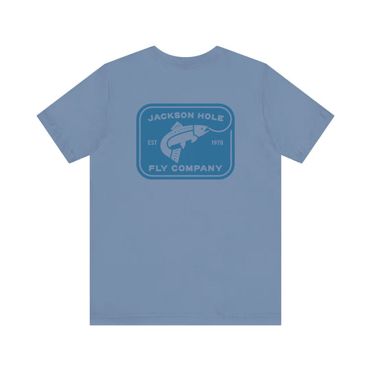 JHFLYCO Rectangle Badge Tee - Hackle Blue Logo