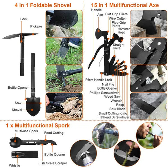 121Pcs Survival Kit for Outdoor Adventure - Professional Emergency Gear &amp; Tactical First Aid Supplies for Camping, Hiking, and Hunting
