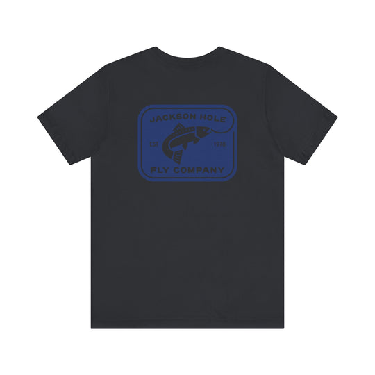 JHFLYCO Rectangle Badge Tee - Peacock Blue Logo