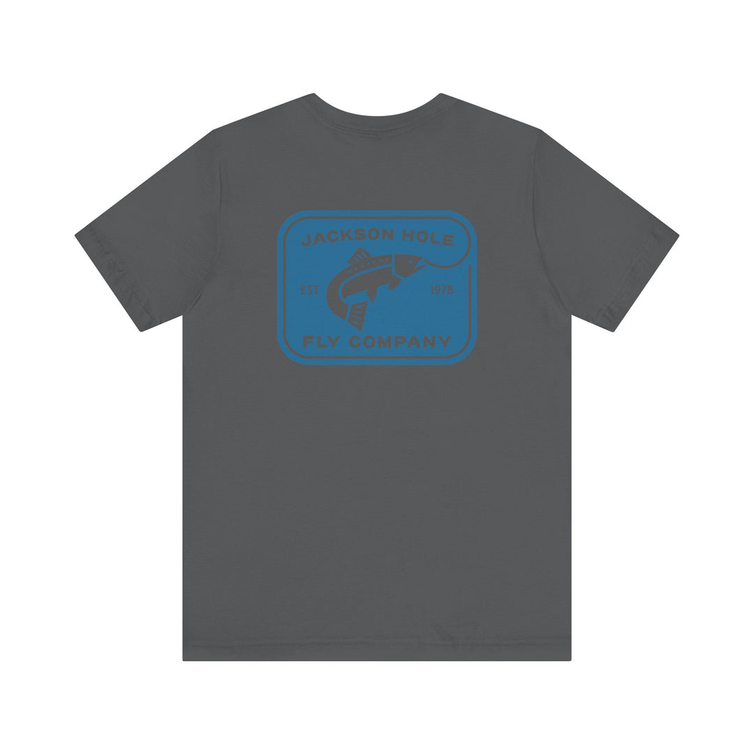 JHFLYCO Rectangle Badge Tee - Hackle Blue Logo