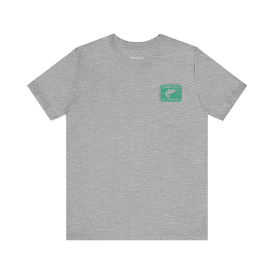 JHFLYCO Rectangle Badge Tee - Green Drake Logo