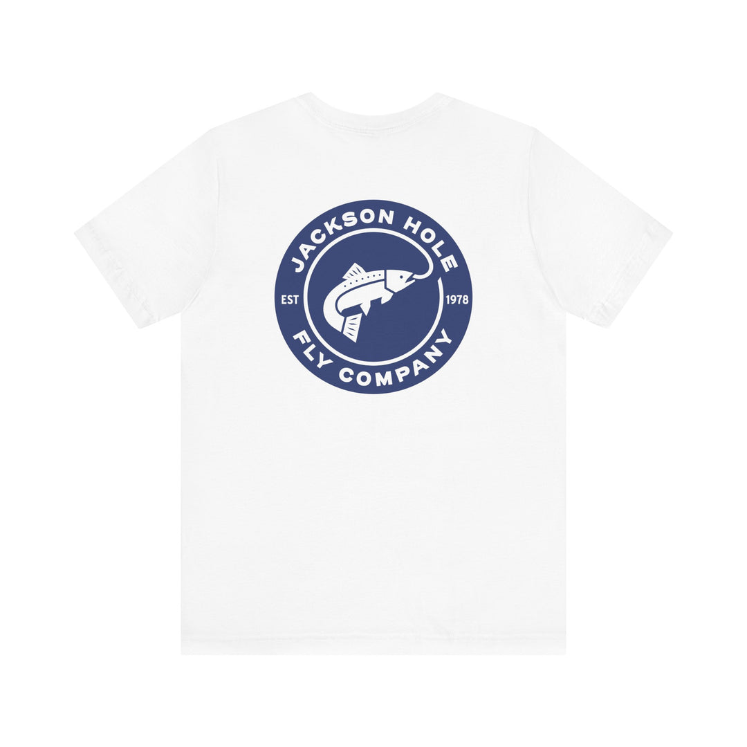 JHFLYCO Circle Badge Tee - Peacock Blue Logo