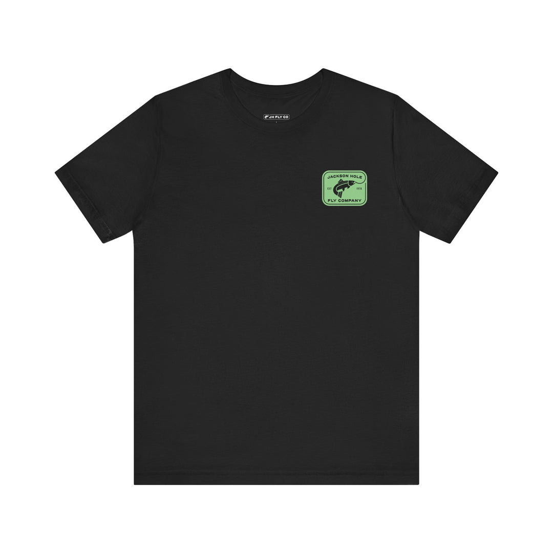 JHFLYCO Rectangle Badge Tee - Bright Midge Logo