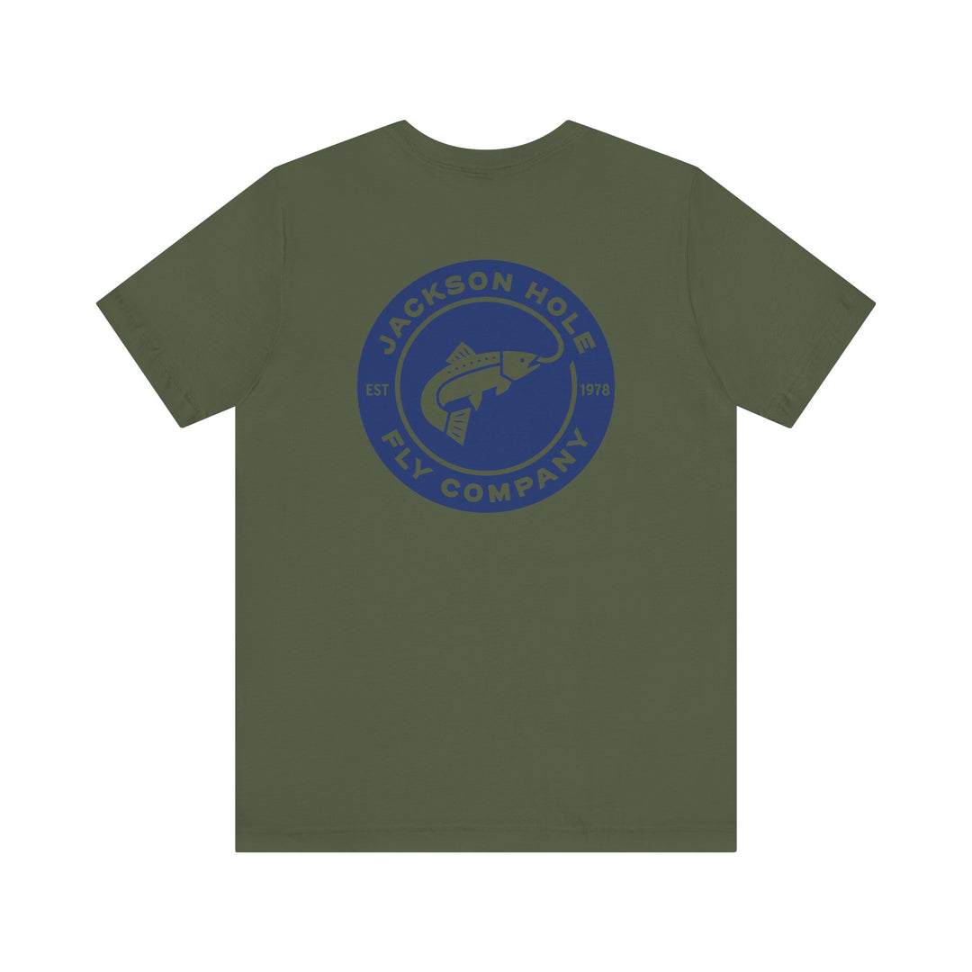 JHFLYCO Circle Badge Tee - Peacock Blue Logo