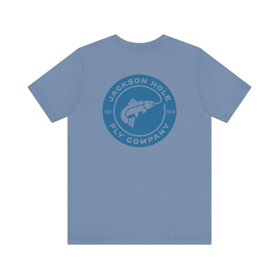 JHFLYCO Circle Badge Tee - Hackle Blue Logo