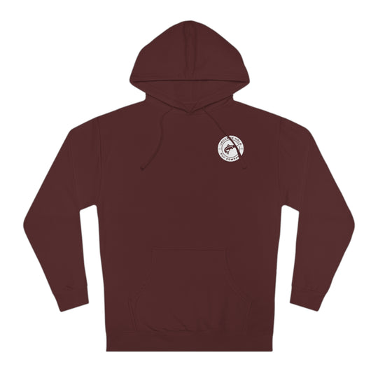 JHFLYCO Round Badge Hoodie – White Logo