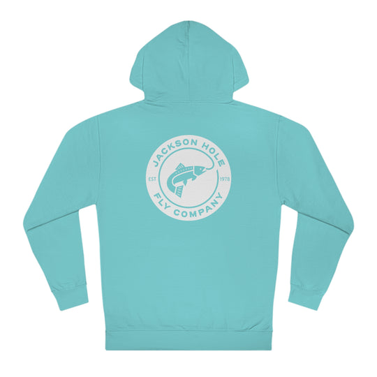 JHFLYCO Round Badge Hoodie – White Logo