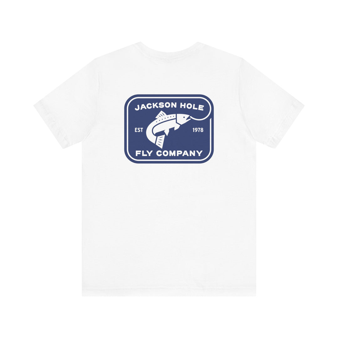 JHFLYCO Rectangle Badge Tee - Peacock Blue Logo