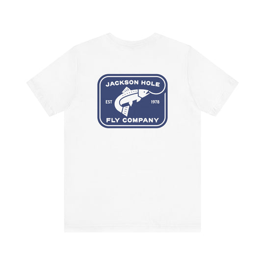 JHFLYCO Rectangle Badge Tee - Peacock Blue Logo