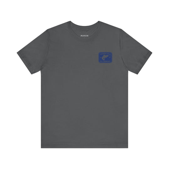 JHFLYCO Rectangle Badge Tee - Peacock Blue Logo