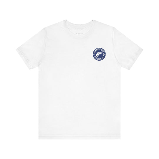 JHFLYCO Circle Badge Tee - Peacock Blue Logo