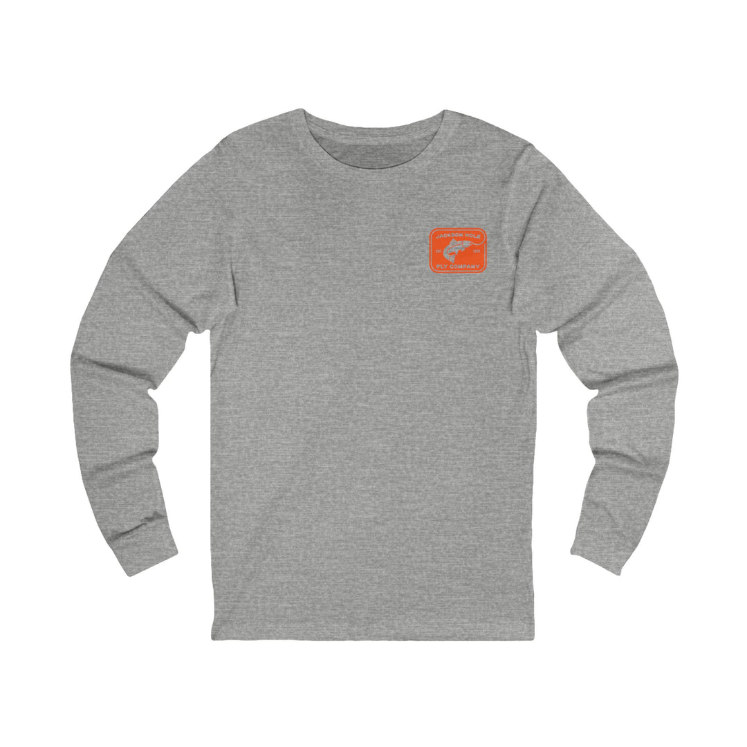 JHFLYCO Rectangle Badge Long Sleeve Tee - Blaze Orange Logo