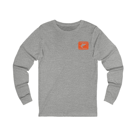 JHFLYCO Rectangle Badge Long Sleeve Tee - Blaze Orange Logo