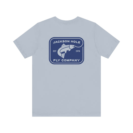 JHFLYCO Rectangle Badge Tee - Peacock Blue Logo