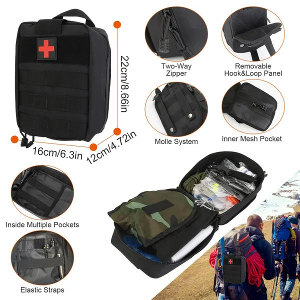121Pcs Survival Kit for Outdoor Adventure - Professional Emergency Gear &amp; Tactical First Aid Supplies for Camping, Hiking, and Hunting