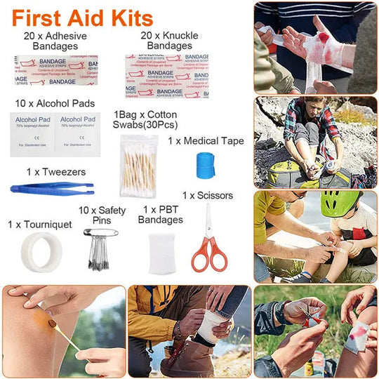 121Pcs Survival Kit for Outdoor Adventure - Professional Emergency Gear &amp; Tactical First Aid Supplies for Camping, Hiking, and Hunting