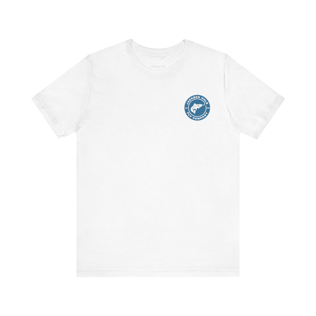 JHFLYCO Circle Badge Tee - Hackle Blue Logo