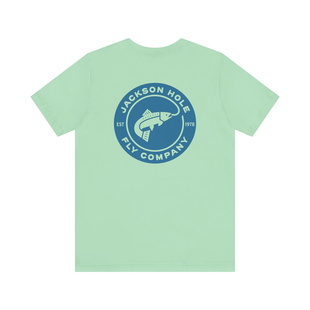 JHFLYCO Circle Badge Tee - Hackle Blue Logo