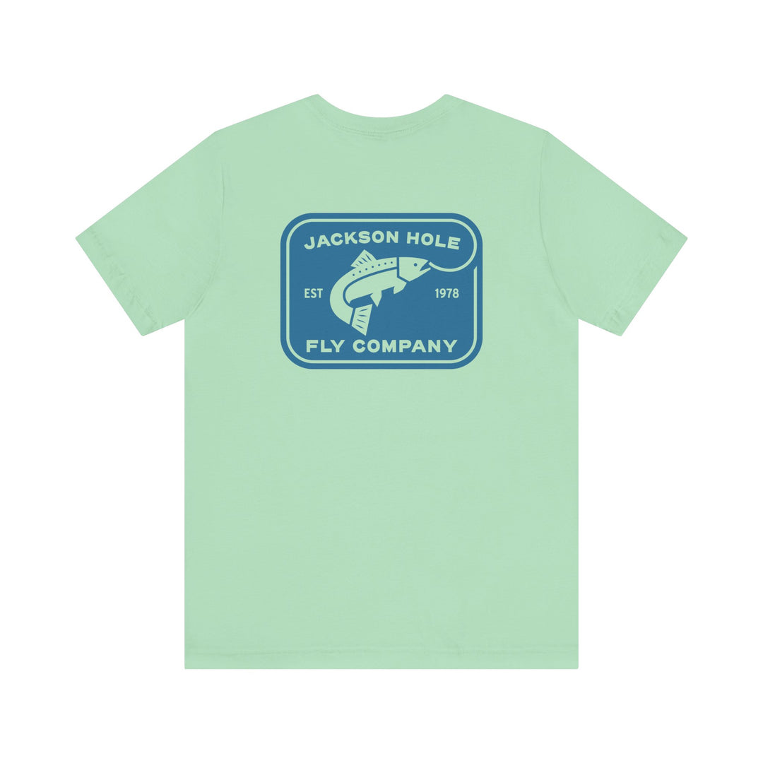 JHFLYCO Rectangle Badge Tee - Hackle Blue Logo