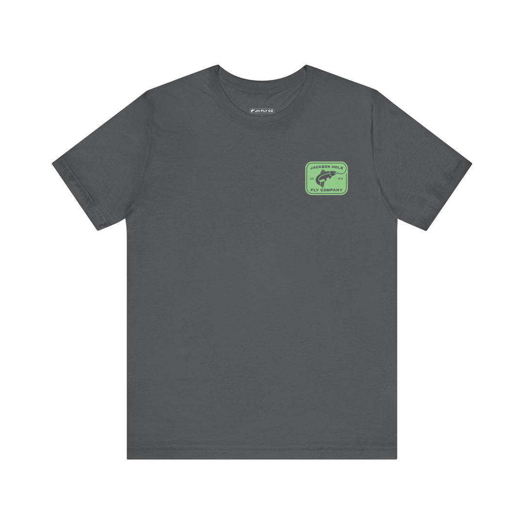 JHFLYCO Rectangle Badge Tee - Bright Midge Logo