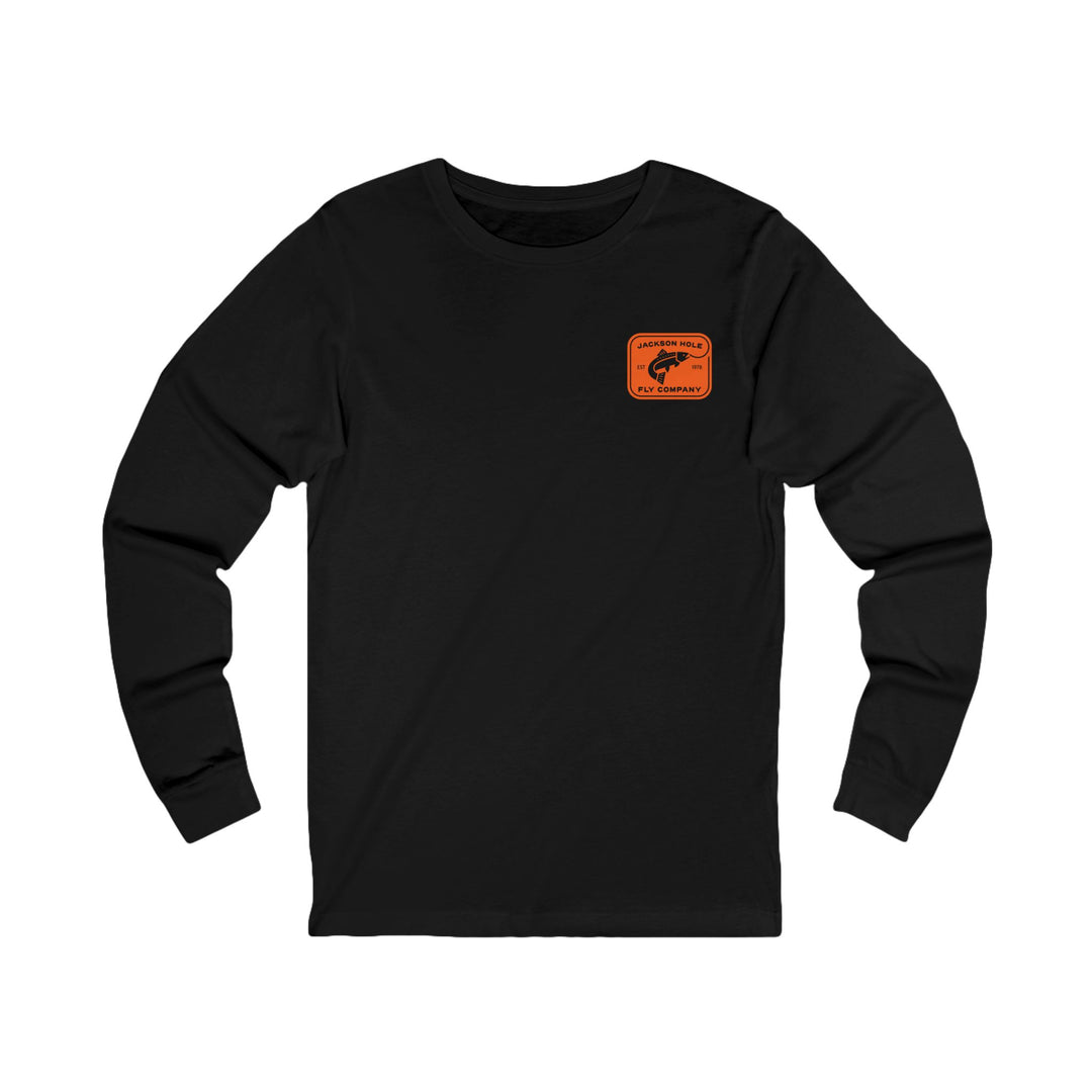 JHFLYCO Rectangle Badge Long Sleeve Tee - Blaze Orange Logo