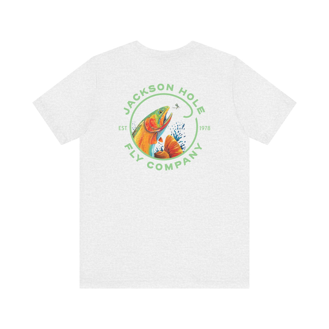 JHFLYCO Cutthroat Trout Badge Tee - Bright Midge Logo