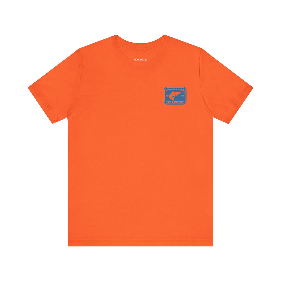 JHFLYCO Rectangle Badge Tee - Hackle Blue Logo