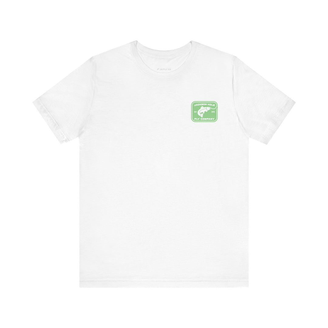 JHFLYCO Rectangle Badge Tee - Bright Midge Logo