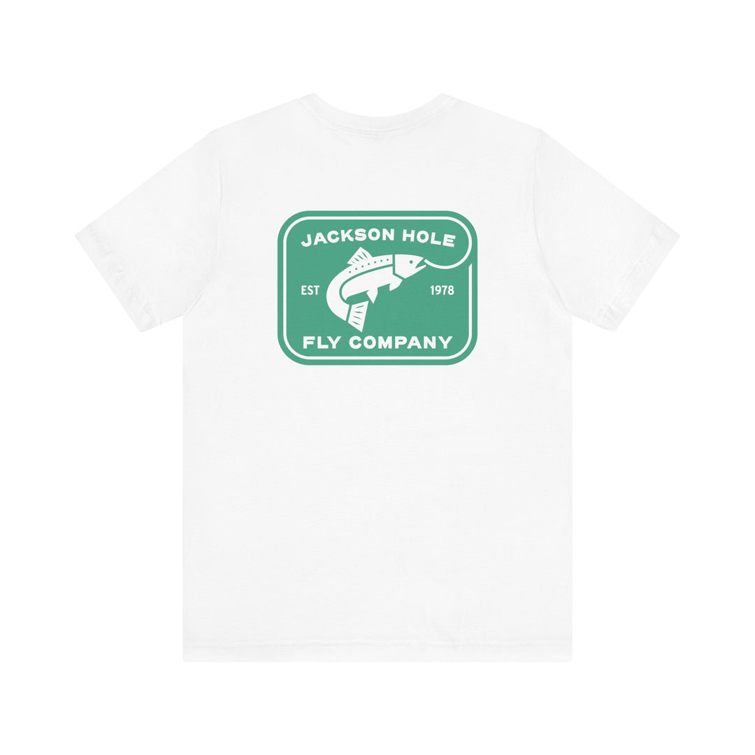 JHFLYCO Rectangle Badge Tee - Green Drake Logo