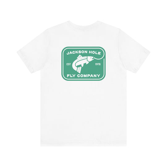 JHFLYCO Rectangle Badge Tee - Green Drake Logo