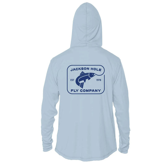 JHFLYCO Sun Hoodie, Arctic Blue, Sun Protection | Jackson Hole Fly Company