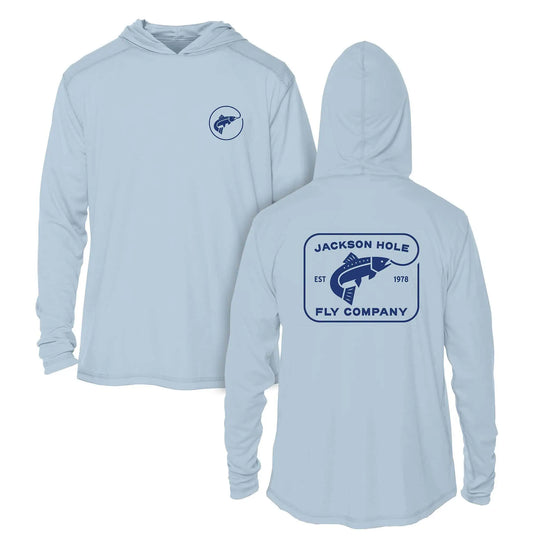 JHFLYCO Sun Hoodie, Arctic Blue, Sun Protection | Jackson Hole Fly Company