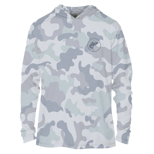 JHFLYCO Sun Hoodie, Blue Camo, Sun Protection | Jackson Hole Fly Company