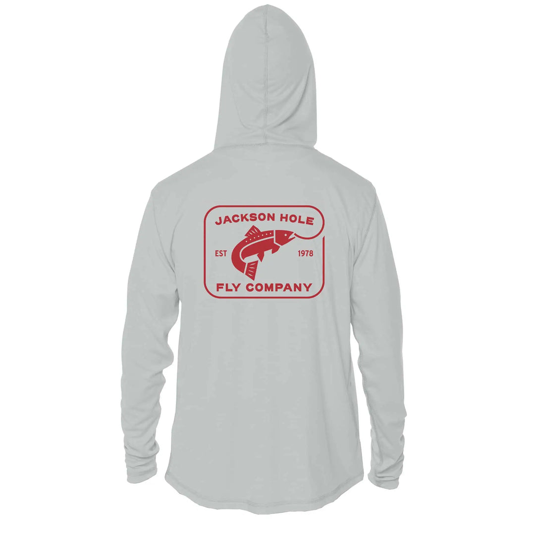 JHFLYCO Sun Hoodie, Pearl Gray, Sun Protection | Jackson Hole Fly Company
