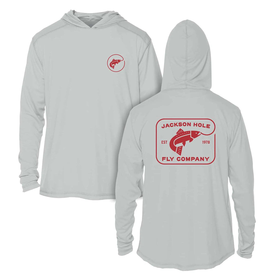 JHFLYCO Sun Hoodie, Pearl Gray, Sun Protection | Jackson Hole Fly Company