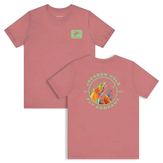 JHFLYCO Cutthroat Trout Badge Tee - Bright Midge Logo