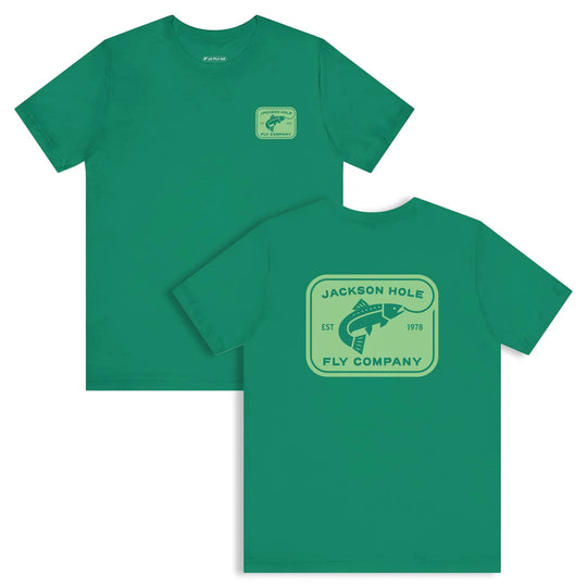 JHFLYCO Rectangle Badge Tee - Bright Midge Logo