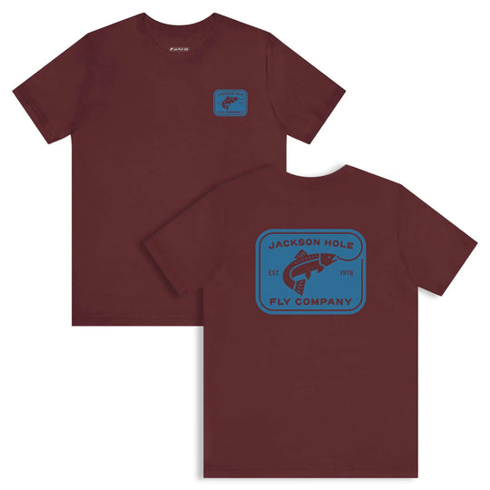 JHFLYCO Rectangle Badge Tee - Hackle Blue Logo