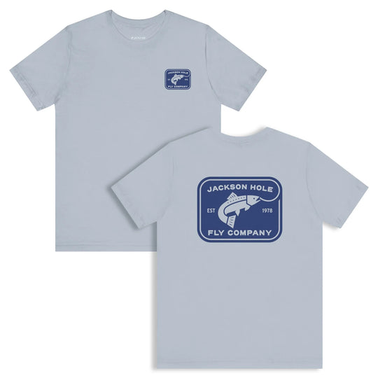 JHFLYCO Rectangle Badge Tee - Peacock Blue Logo