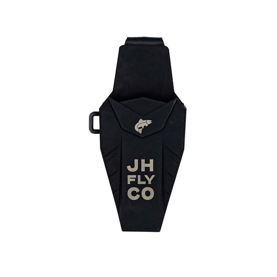 JHFLYCO Aluminum Fishing Pliers with tungsten carbide cutters, split-ring jaw, and black CNC-machined handles | Jackson Hole Fly Company
