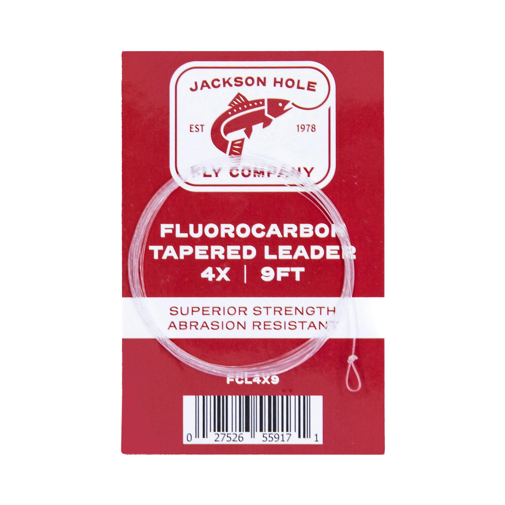 JHFLYCO 9ft Fluoroflex Fluorocarbon Tapered Leader – 3 Pack