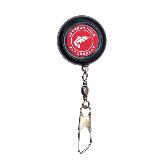 JHFLYCO Pin-On Black Mini Zinger | Jackson Hole Fly Company