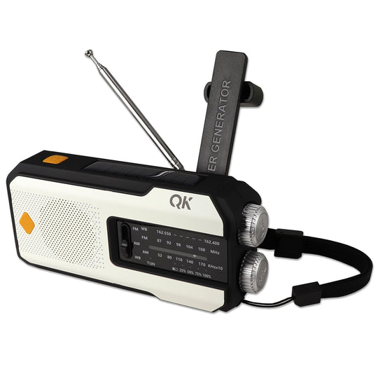 4-in-1 NOAA Weather Band Radio &amp; Flashlight with Solar, Dynamo and USB Charging