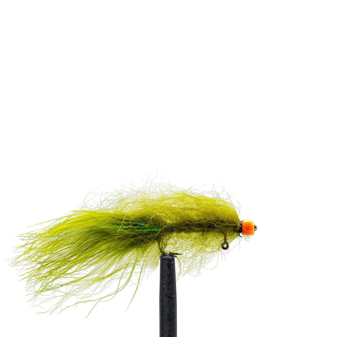 Olive Balanced Leech - Orange Bead, Flies, Streamers, Leeches, Stillwater  | Jackson Hole Fly Company